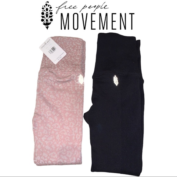 Set of 2 New Free People Movement Ribbed Leggings - Picture 10 of 13
